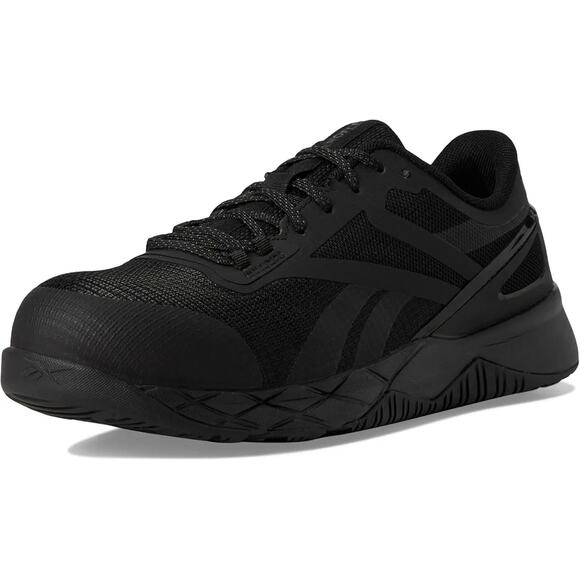 Reebok Womens Nanoflex Athetic Work Shoes US 9.5 Wide EU 40 Black EUC - Picture 1 of 14